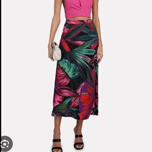 Farm Rio Midnight Leaves Midi Skirt